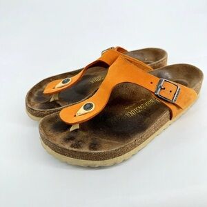 BIRKENSTOCK Gizeh Birko Flor Sip On Sandals Orange Size 38
